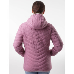 IRFELA dámská zimní bunda do města růžová žíhaná-šedá