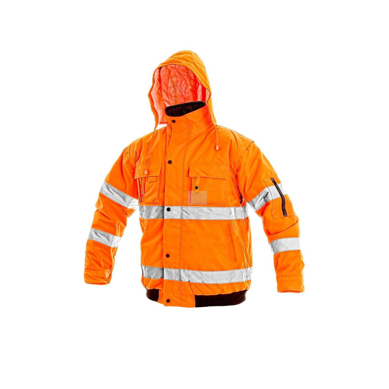 Pánská reflexní bunda LEEDS, zimní, oranžová Výs