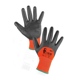 Povrstvené rukavice MISTI, oranžovo-šedá,8” - 10”